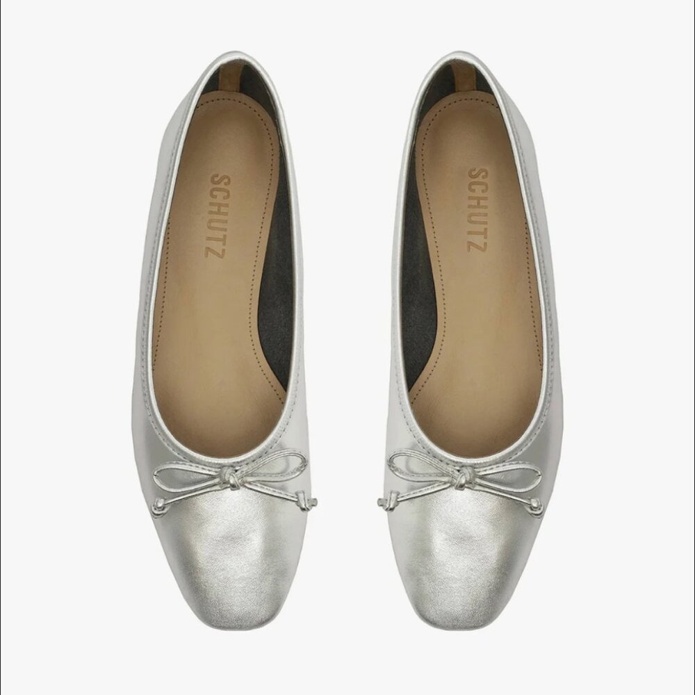 [Shutz] Arissa Silver Leather Ballet Flat 7B